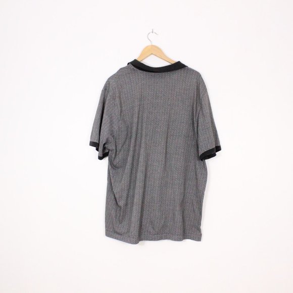 *Denver Hayes Grey Small Square Patterned Polo Shirt - Picture 5 of 5